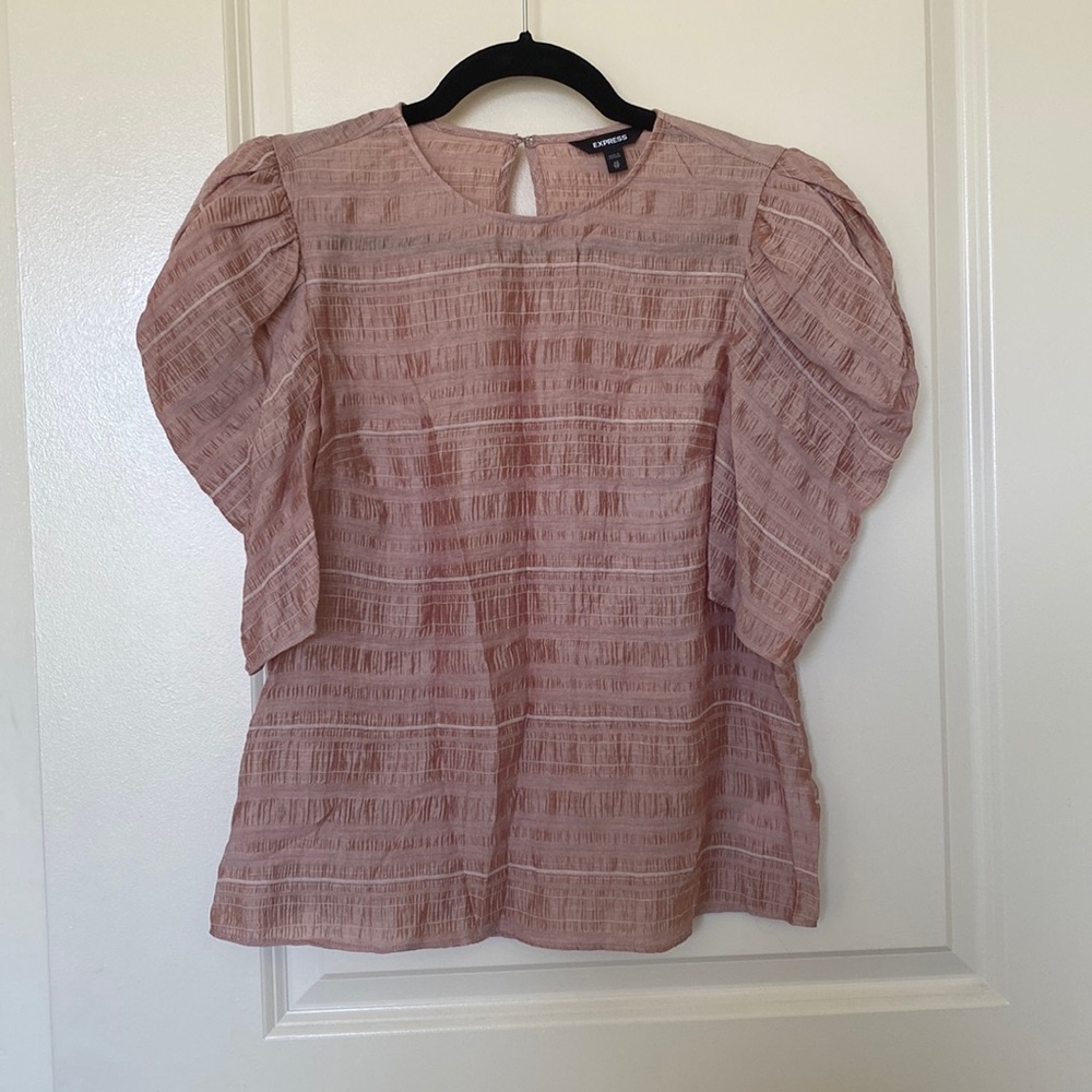 Express Blush Pink Puff Sleeve Top